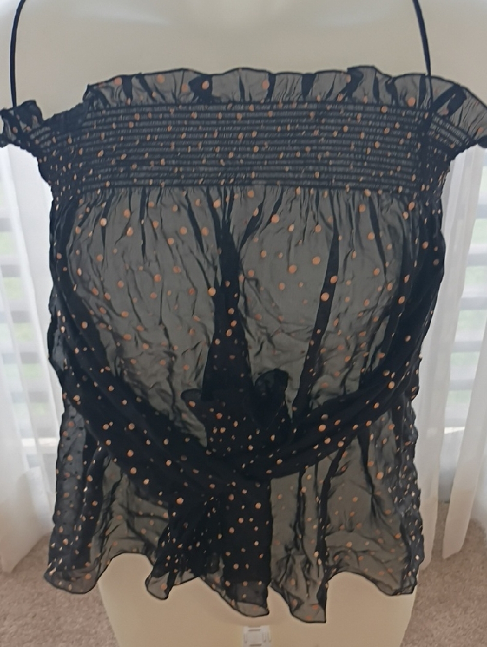 Cavalli Black Polka Dot Skirt with Gold Dots